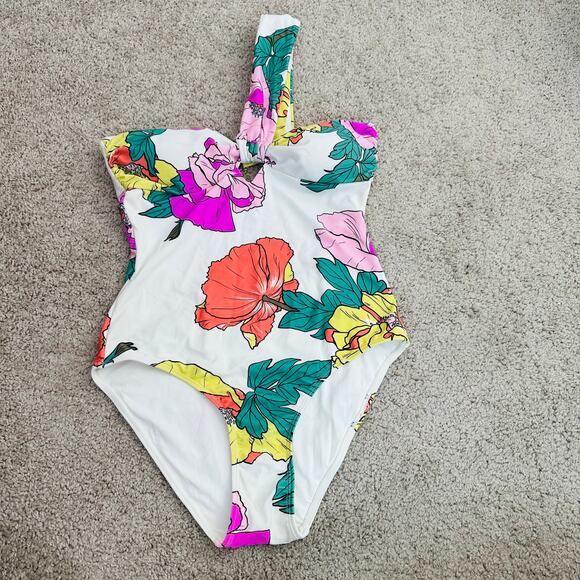 6 Shore Road Small Floral Cuba One shoulder one piece swimsuit Pooja Floral - Picture 2 of 6